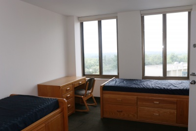 Centennial Hall residence room at American University