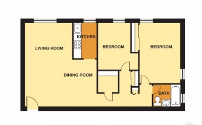 diagram of a single and double room type 